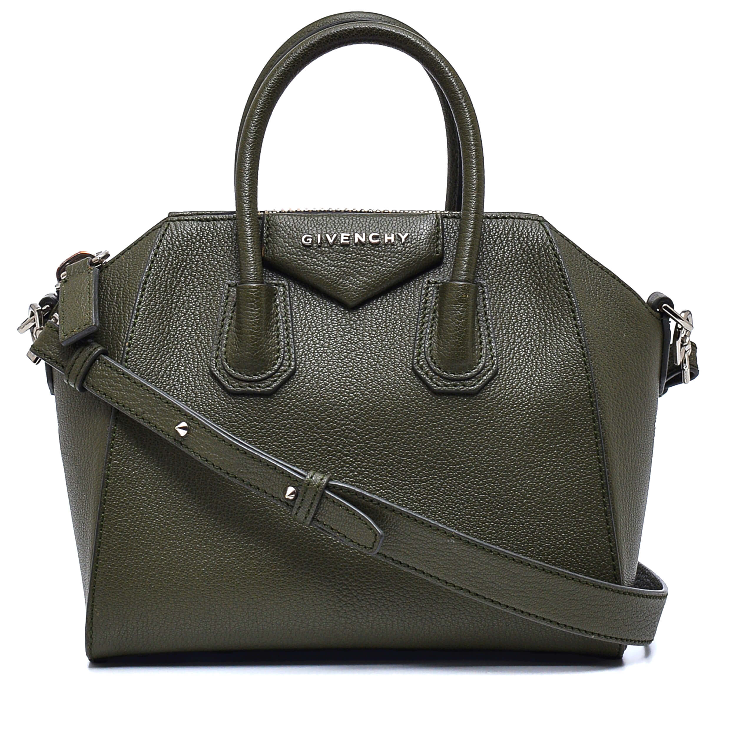Givenchy - Khaki Leather Nano Antigona Nano Bag